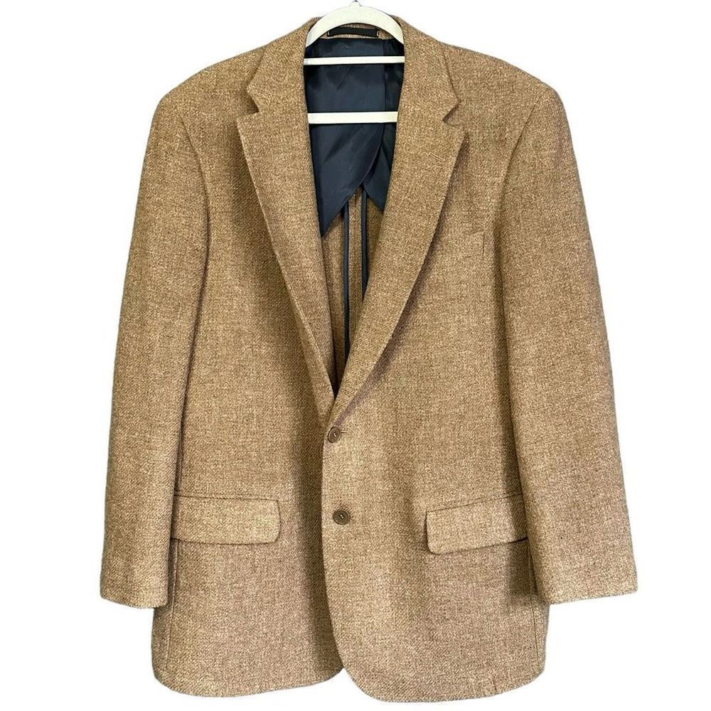 Tom James Wool Tweed Sports Coat 2 Button Blazer Jacket